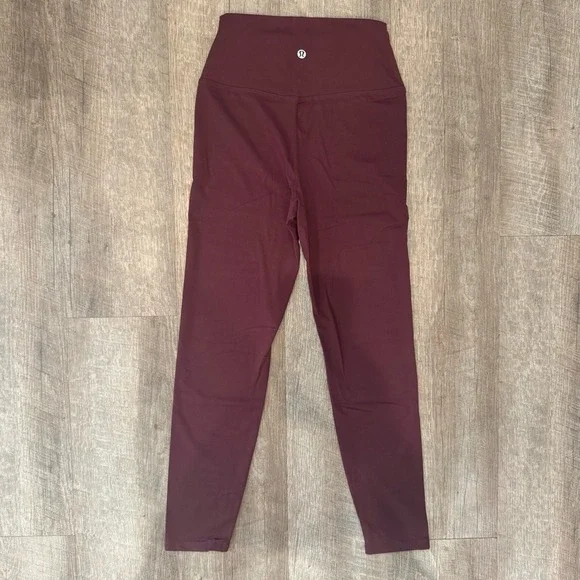 Title Lululemon Align High-Rise Pant 25" Maroon Wine Red Nulu Cute Size 6 - Picture 2 of 5
